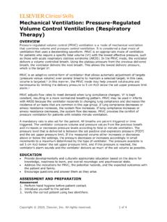 Mechanical Ventilation: Pressure-Regulated Volume …