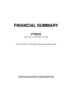 Financial Summary FY2018 - toyota-global.com