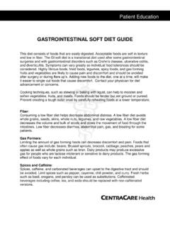 GASTROINTESTINAL SOFT DIET GUIDE - CentraCare Health