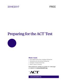 Preparing for the ACT 2016–2017
