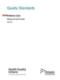 Measurement Guide. Palliative Care - hqontario.ca