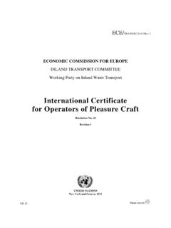 International Certificate for Operators of Pleasure …