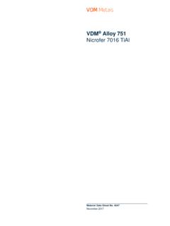 VDM Alloy 751 Nicrofer 7016 TiAl