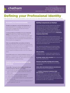 Defining your Professional Identity - Chatham University