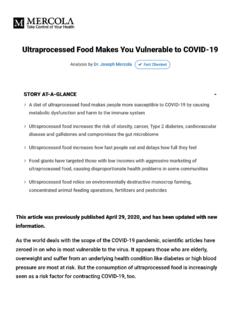 Ultraprocessed Food Makes You Vulnerable to COVID-19