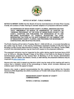 NOTICE OF INTENT - PUBLIC HEARING Florida, will conduct a ...