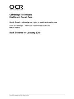 Cambridge Technicals Health and Social Care - ocr.org.uk