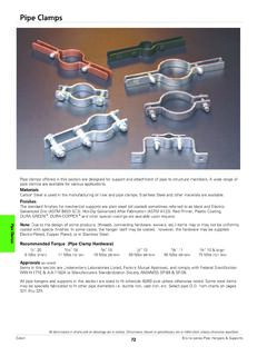 Pipe clamps section of pipe hanger catalog