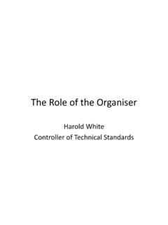 The Role of the Organiser - Irish Orienteering …