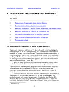 3 METHODS FOR MEASUREMENT OF HAPPINESS