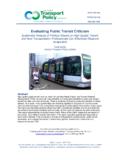 Evaluating Public Transit Criticism - vtpi.org