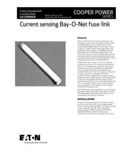 Current sensing Bay-O-Net fuse link catalog - Eaton