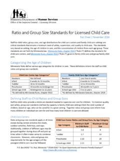 Ratio and Group Size Requirements for Licensed Child Care