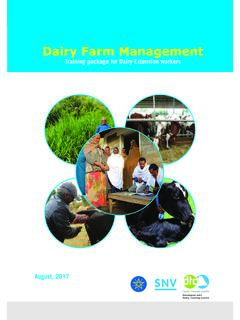 Dairy Farm Management Training Manual and Guideline