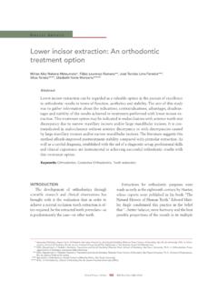 Lower incisor extraction: An orthodontic treatment …