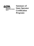 Summary of State Operator Certification Programs …