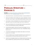 Parallel Structure – Exercise 1
