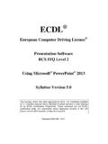ECDL L2 Presentation Software PowerPoint 2013 …