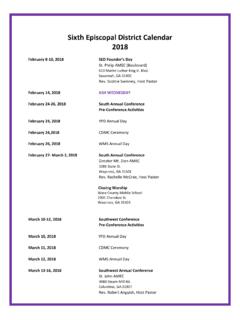 Sixth Episcopal District Calendar 2018 - ame6.church