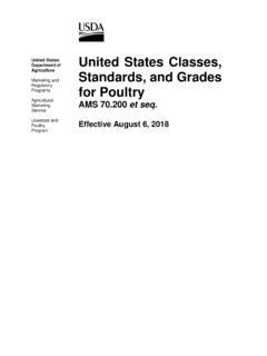United States Classes, Standards, and Grades for Poultry