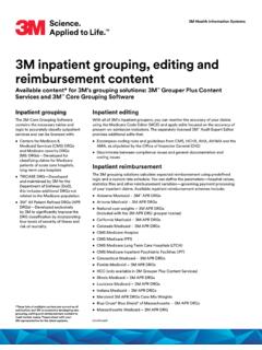 Fact Sheet: 3M inpatient grouping, editing and ...