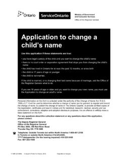 Application to change a child’s name - Ontario