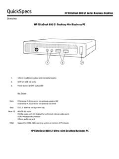 HP EliteDesk 800 G1 Business PC Series QuickSpecs 12.03.13