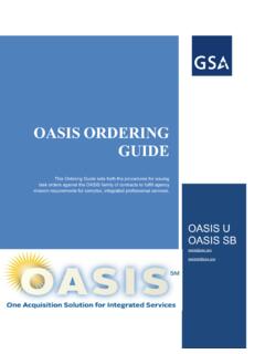 OASIS ORDERING GUIDE