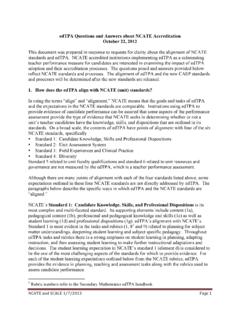 edTPA Questions and Answers about NCATE …