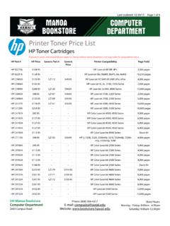 Printer Toner Price List