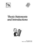 Thesis Statements and Introductions