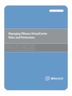 Managing VMware VirtualCenter Roles and Permissions