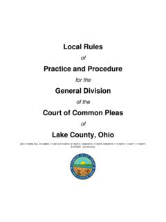 Practice and Procedure - Lake County, Ohio