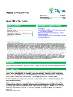 Infertility Services - Cigna