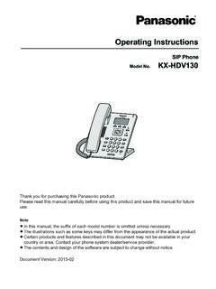 KX-HDV130 Operating Instructions - Panasonic