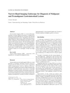Narrow-Band Imaging Endoscopy for Diagnosis of …