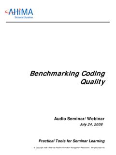 Benchmarking Coding Quality - AHIMA