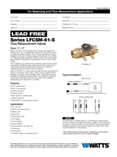 LEAD FREE Series LFCSM-61-S - Watts Water …