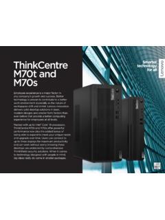ThinkCentre M70t and M70s - Lenovo