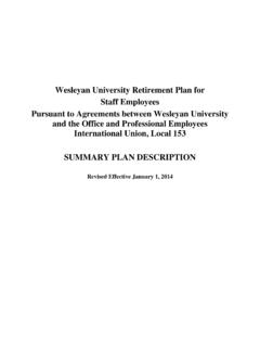 Wesleyan University Retirement Plan for Faculty ...