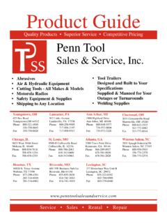 Penn Tool Line Card 2-18-15 - Penn Tool Sales &amp; Service, Inc
