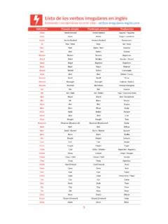 Lista de los verbos irregulares en ingl&#233;s