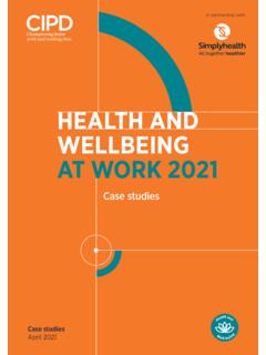 Health and wellbeing at work 2021: Case studies - CIPD