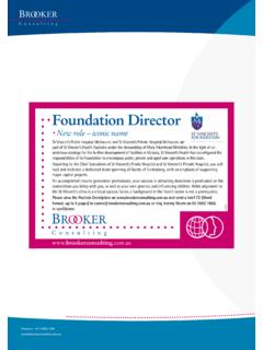 Foundation Director - Brooker Consulting