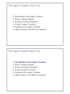 The Laplace Transform (Sect. 6.1). - users.math.msu.edu
