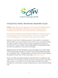 Mindfulness Meditation Script - Coach Training World