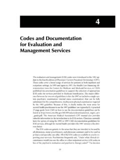 Codes and Documentation for Evaluation and Management …