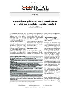 Nuove linee guida ESC-EASD su diabete, pre-diabete e ...