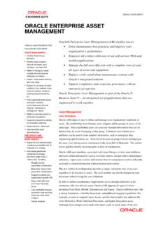 Oracle Enterprise Asset Management - Evosys