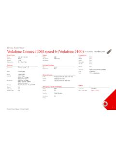Device Facts Sheet Vodafone Connect USB speed 6 …
